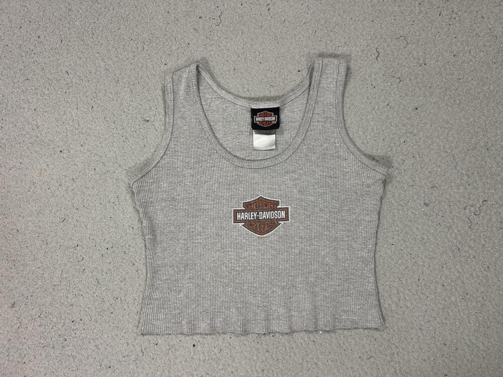 Vintage Harley-Davidson Tank Top Teens S Cropped North Carolina Outer Banks Y2K